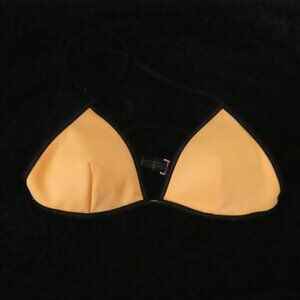 Unbranded | small | Padded Orange Bikini Top | Black Trim